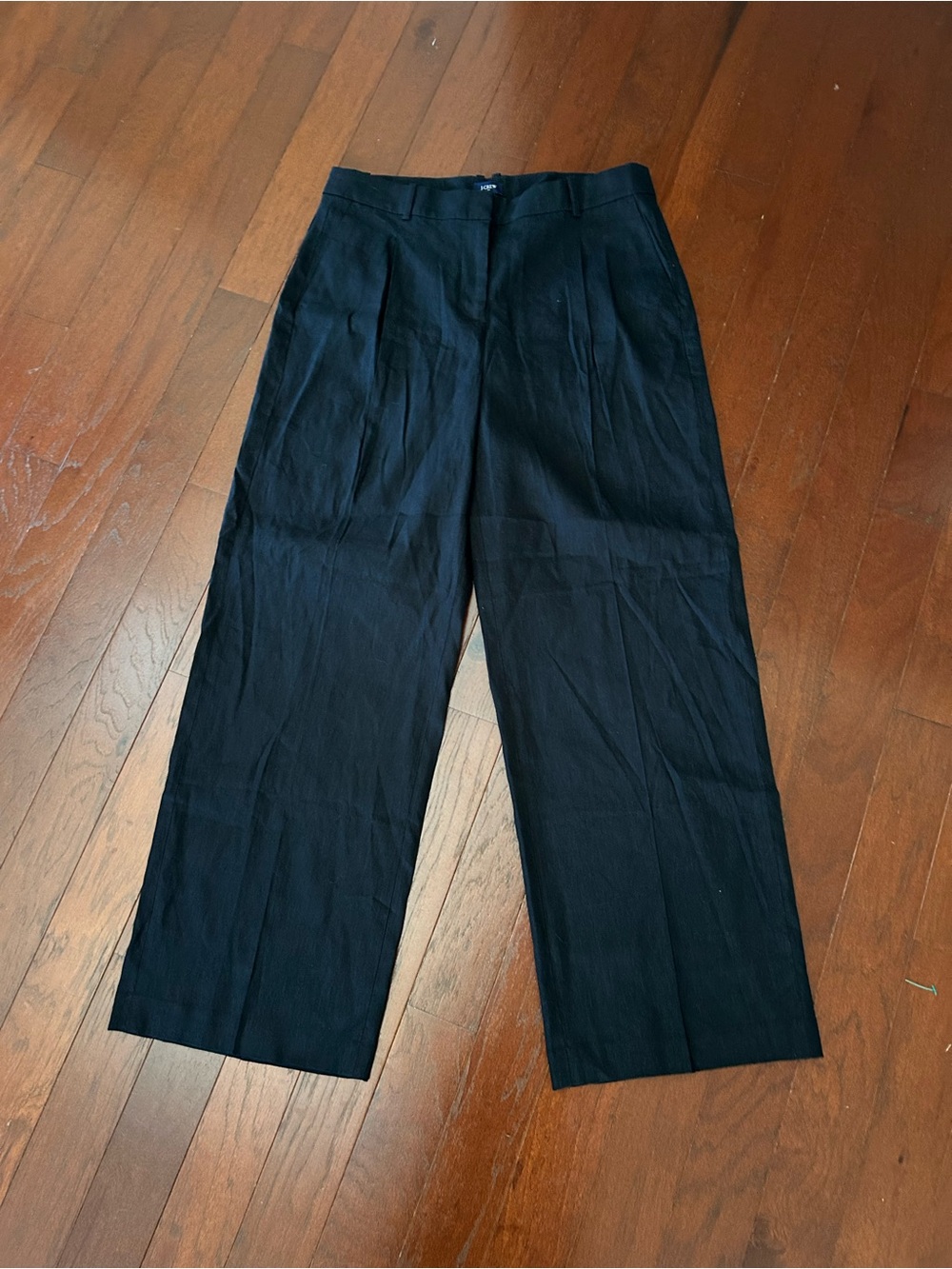 $158 J.Crew Womens High Waisted Wide Leg Linen Blend Pants size 10 excellent